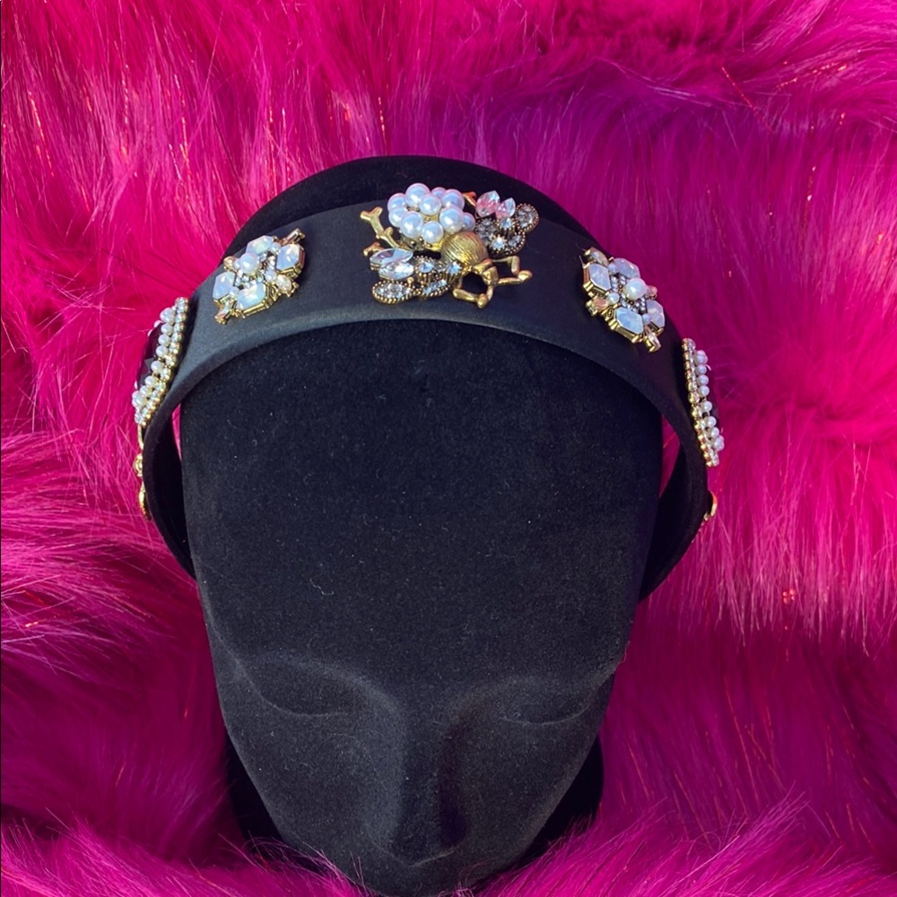 Noir Bloom Satin Handmade Headband